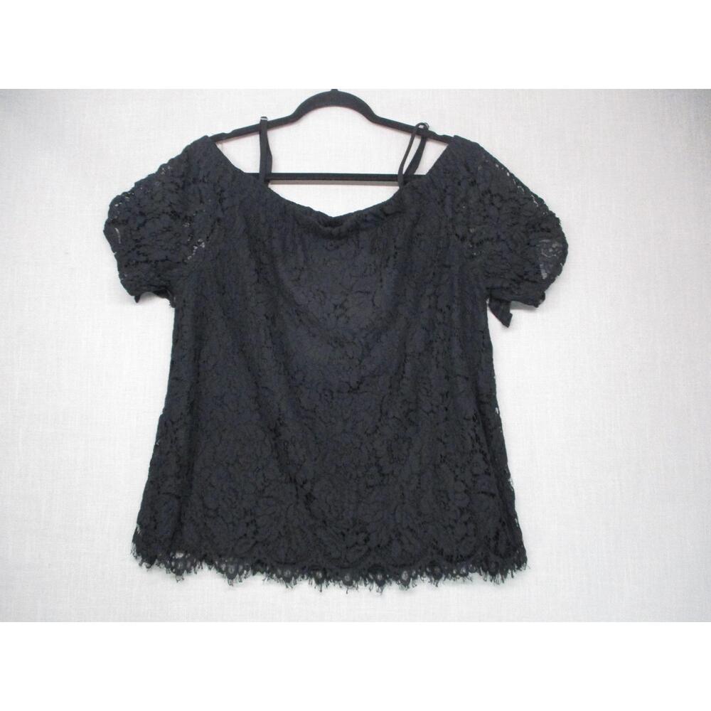 No Boundaries Black Lace Boho Trendy Feminine Offtheshoulder Blouse Size XXL‎